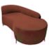 Divã Recamier Orgânico França 140cm Lado Dir Pés metal Preto Bouclé Terracota