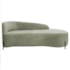 Divã Recamier Orgânico França 140cm Lado Dir Pés metal Preto Bouclé Verde Oliva