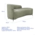 Divã Recamier Orgânico França 140cm Lado Dir Pés metal Preto Bouclé Verde Oliva