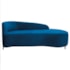Divã Recamier Orgânico França 140cm Lado Dir Pés Metal Preto Linho Azul Royal