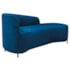 Divã Recamier Orgânico França 140cm Lado Dir Pés Metal Preto Linho Azul Royal