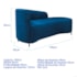 Divã Recamier Orgânico França 140cm Lado Dir Pés Metal Preto Linho Azul Royal