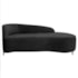 Divã Recamier Orgânico França 140cm Lado Dir Pés Metal Preto Linho Preto
