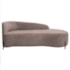 Divã Recamier Orgânico França 140cm Lado Dir Pés Metal Preto Linho Rose