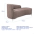 Divã Recamier Orgânico França 140cm Lado Dir Pés Metal Preto Linho Rose