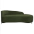 Divã Recamier Orgânico França 140cm Lado Dir Pés Metal Preto Linho Verde