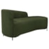 Divã Recamier Orgânico França 140cm Lado Dir Pés Metal Preto Linho Verde