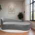 Divã Recamier Orgânico França 140cm Lado Direito Bouclé Cinza - Amarena Moveis