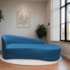 Divã Recamier Orgânico França 140cm Lado Direito Linho Azul Royal - Amarena Moveis