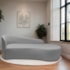 Divã Recamier Orgânico França 140cm Lado Direito Linho Cinza Claro - Amarena Moveis