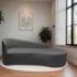 Divã Recamier Orgânico França 140cm Lado Direito Linho Cinza Escuro - Amarena Moveis