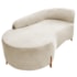 Divã Recamier Orgânico França 140cm Lado Esq Pés madeira Linho Bege