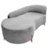 Divã Recamier Orgânico França 140cm Lado Esq Pés madeira Linho Cinza Claro