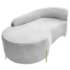 Divã Recamier Orgânico França 140cm Lado Esq Pés metal Dourado Bouclé Branco