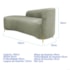 Divã Recamier Orgânico França 140cm Lado Esq Pés metal Dourado Bouclé Verde Oliva