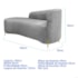 Divã Recamier Orgânico França 140cm Lado Esq Pés Metal Dourado Linho Cinza Claro