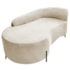 Divã Recamier Orgânico França 140cm Lado Esq Pés Metal Preto Linho Bege