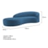 Divã Recamier Orgânico França 140cm Lado Esquerdo Linho Azul Royal - Amarena Moveis