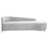 Divã Recamier Orgânico França 160cm Lado Dir Pés madeira Bouclé Branco