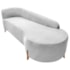 Divã Recamier Orgânico França 160cm Lado Dir Pés madeira Bouclé Branco
