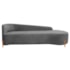 Divã Recamier Orgânico França 160cm Lado Dir Pés madeira Bouclé Cinza