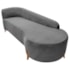 Divã Recamier Orgânico França 160cm Lado Dir Pés madeira Bouclé Cinza