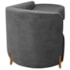 Divã Recamier Orgânico França 160cm Lado Dir Pés madeira Bouclé Cinza