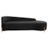 Divã Recamier Orgânico França 160cm Lado Dir Pés madeira Bouclé Preto