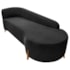 Divã Recamier Orgânico França 160cm Lado Dir Pés madeira Bouclé Preto