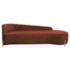 Divã Recamier Orgânico França 160cm Lado Dir Pés madeira Bouclé Terracota