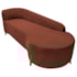 Divã Recamier Orgânico França 160cm Lado Dir Pés madeira Bouclé Terracota