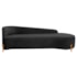 Divã Recamier Orgânico França 160cm Lado Dir Pés madeira Linho Preto