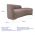 Divã Recamier Orgânico França 160cm Lado Dir Pés madeira Linho Rose