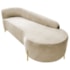 Divã Recamier Orgânico França 160cm Lado Dir Pés metal Dourado Bouclé Bege