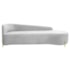 Divã Recamier Orgânico França 160cm Lado Dir Pés metal Dourado Bouclé Branco