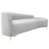 Divã Recamier Orgânico França 160cm Lado Dir Pés metal Dourado Bouclé Branco