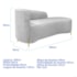 Divã Recamier Orgânico França 160cm Lado Dir Pés metal Dourado Bouclé Branco