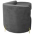 Divã Recamier Orgânico França 160cm Lado Dir Pés metal Dourado Bouclé Cinza