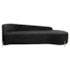 Divã Recamier Orgânico França 160cm Lado Dir Pés metal Dourado Bouclé Preto