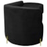 Divã Recamier Orgânico França 160cm Lado Dir Pés metal Dourado Bouclé Preto