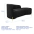 Divã Recamier Orgânico França 160cm Lado Dir Pés metal Dourado Bouclé Preto