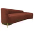Divã Recamier Orgânico França 160cm Lado Dir Pés metal Dourado Bouclé Terracota