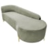 Divã Recamier Orgânico França 160cm Lado Dir Pés metal Dourado Bouclé Verde Oliva
