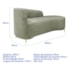 Divã Recamier Orgânico França 160cm Lado Dir Pés metal Dourado Bouclé Verde Oliva