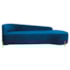 Divã Recamier Orgânico França 160cm Lado Dir Pés Metal Dourado Linho Azul Royal