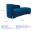 Divã Recamier Orgânico França 160cm Lado Dir Pés Metal Dourado Linho Azul Royal