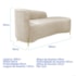 Divã Recamier Orgânico França 160cm Lado Dir Pés Metal Dourado Linho Bege