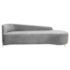 Divã Recamier Orgânico França 160cm Lado Dir Pés Metal Dourado Linho Cinza Claro