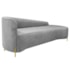 Divã Recamier Orgânico França 160cm Lado Dir Pés Metal Dourado Linho Cinza Claro