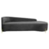Divã Recamier Orgânico França 160cm Lado Dir Pés Metal Dourado Linho Cinza Escuro